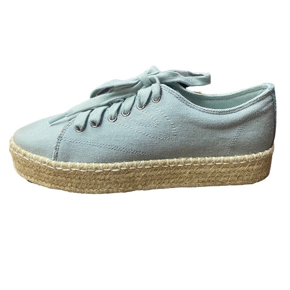 Tretorn Eve Blue Canvas Sneaker platform Espadrille - Picture 1 of 11